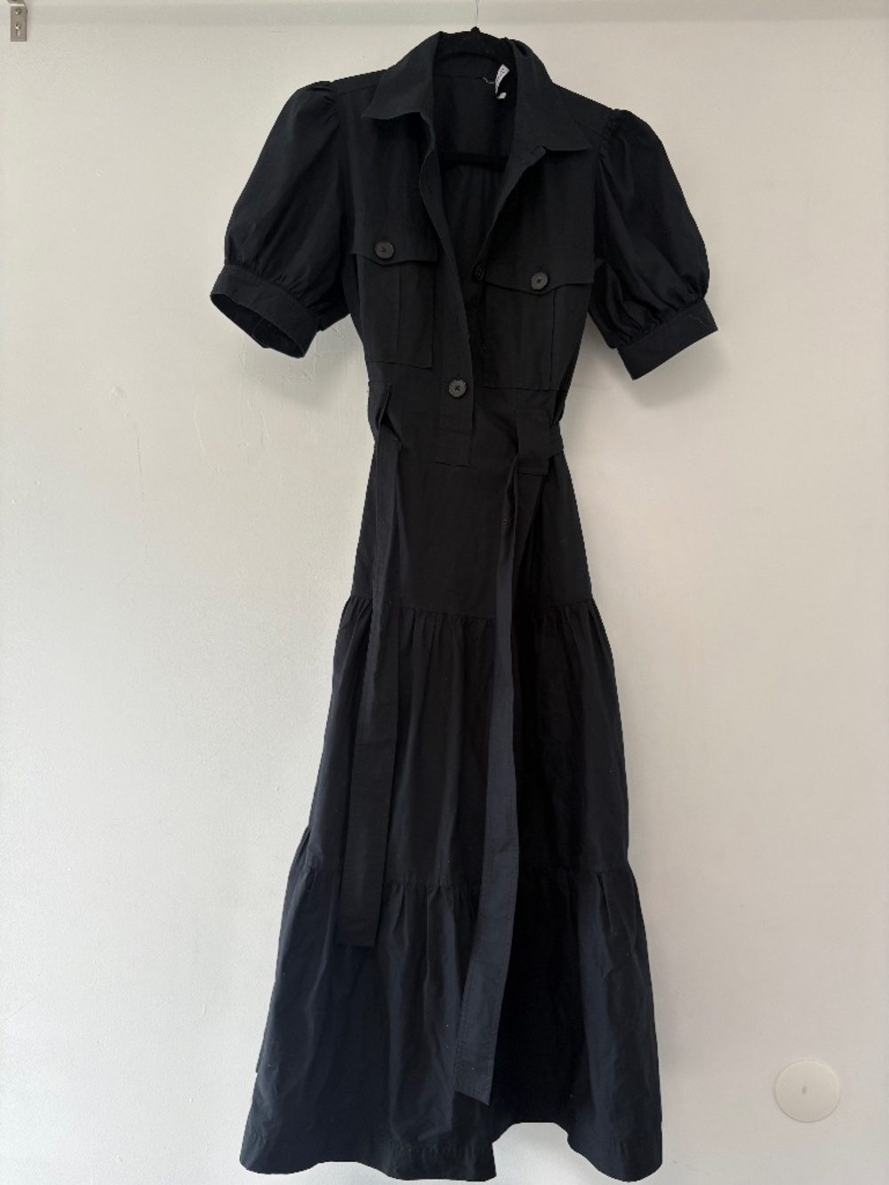 Derek Lam 10 Crosby black midi dress. Petite, fits like a size 4/small. Cotton.